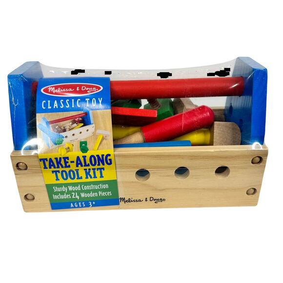Melissa and Doug Take Along Tool Kit 24 Pieces Classic Toy (NEW & SEALED) - Picture 1 of 9